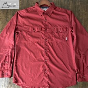 Columbia Omni-Shade Fishing Shirt-Crimson Red